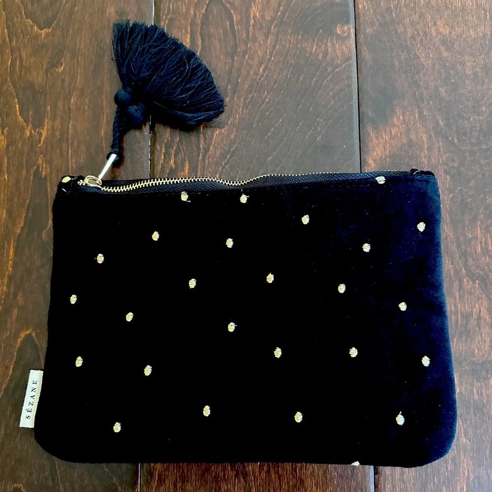 Sezane velvet black pouch